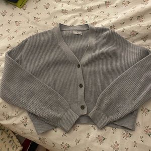 Tna long sleeve button up sweater - light grey